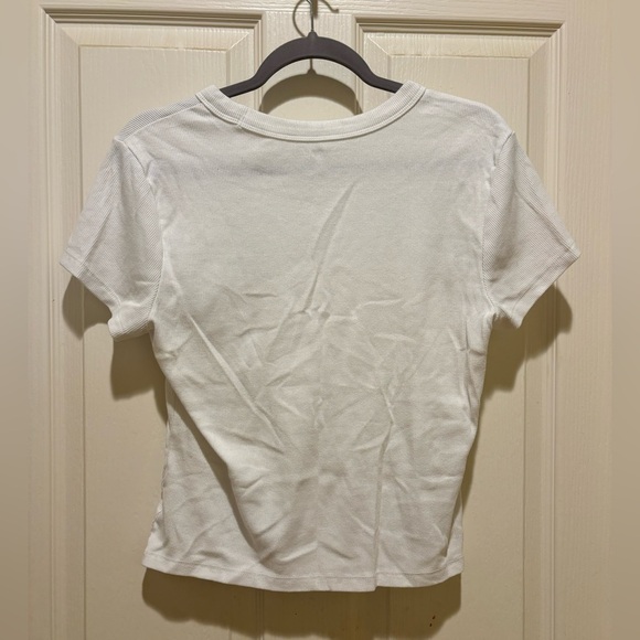 White Ribbed T-Shirt - Picture 2 of 2